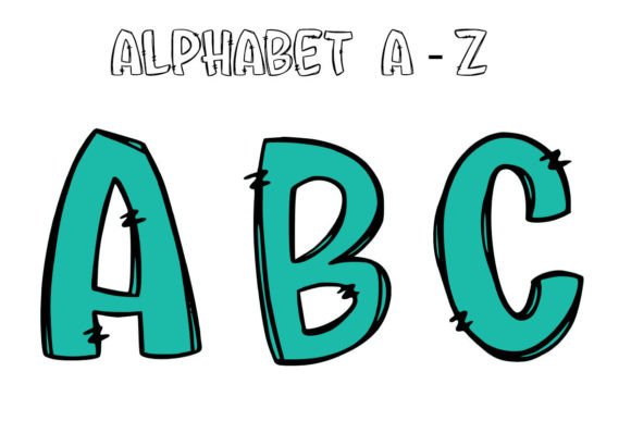 Back to School Alphabet Doodle Green & Alphabet Sublimation Clipart PNG: A Creative Digital Toolkit for Educators, Crafters, and Small Businesses