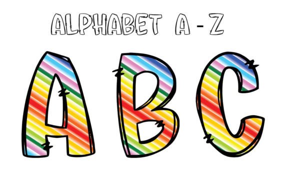 Back to School Alphabet Doodle Rainbow