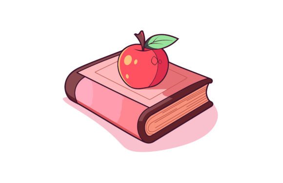 Back to School Book and Apple Vector