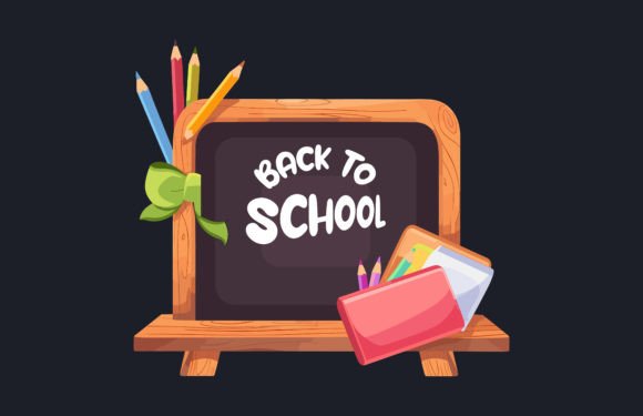 Back to School Chalkboard Illustration
