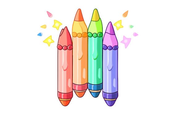 Back to School Crayons Vector Collection