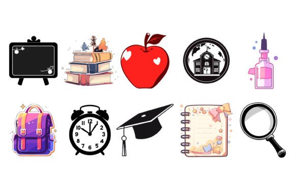 Back to School Icon Vector Bundle