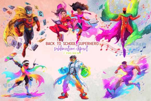 Back to School Superheroes Sublimation