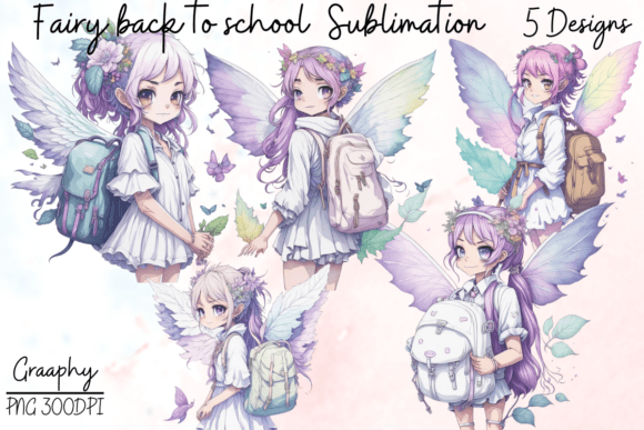 Fairy Back to School Sublimation Clipart: Creative Fuel for Educators, Crafters & Small Businesses